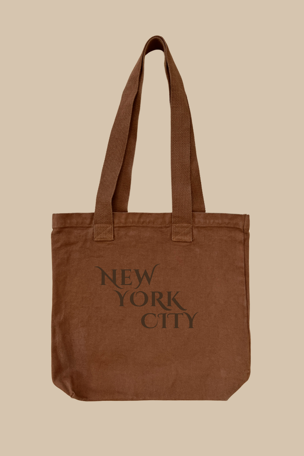 Live Your Best Life 'New York City' Denim Tote Bag (Brown)