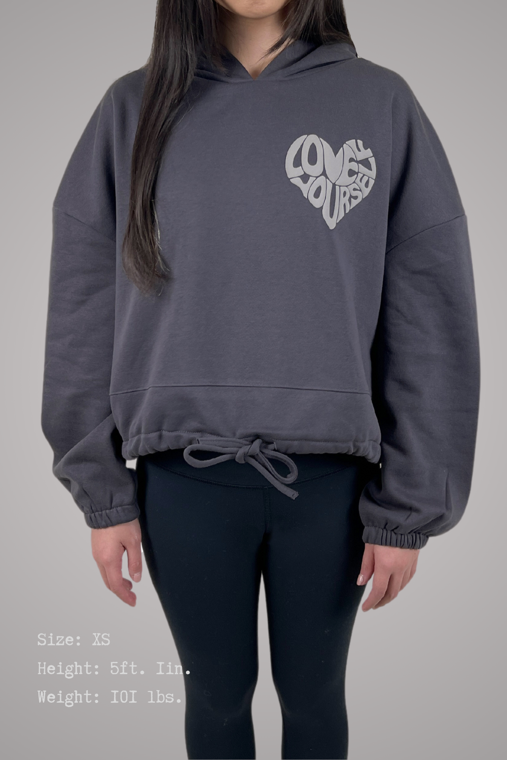 Love Yourself Cropped Hooded Sweatshirt