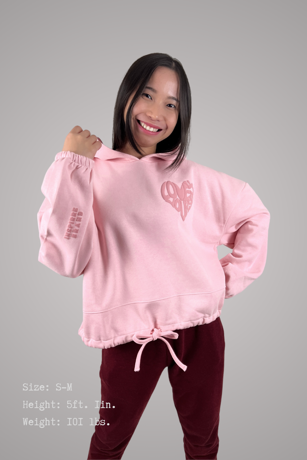 Love Yourself Cropped Hooded Sweatshirt